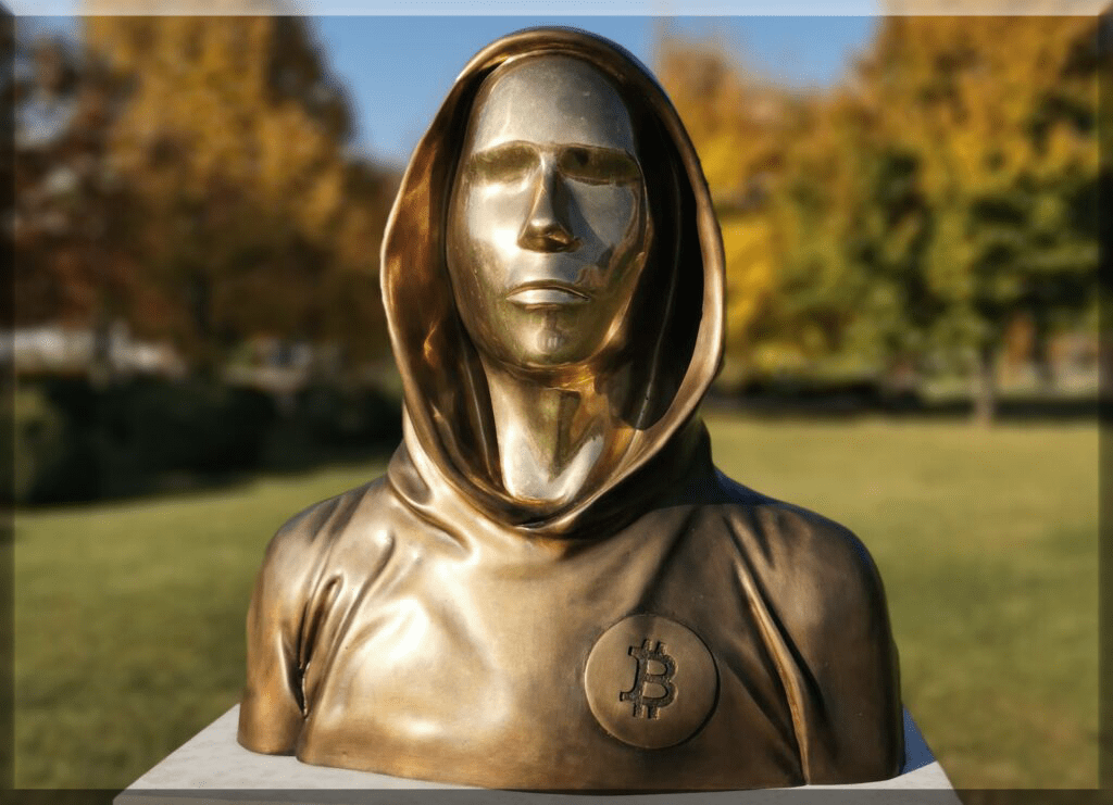 Illustratie van Satoshi Nakamoto, de anonieme bedenker van Bitcoin, als symbool van de oorsprong van de cryptomunt β CryptoJournaal